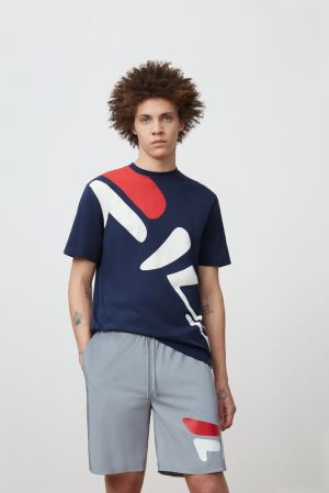 FILA Marcel Graphic Tee Shirts Navy,Mens Clothing | CA.KGBNJE062